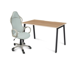 Комбинация стол прямой (дуб медовый/черный) + кресло Trend 